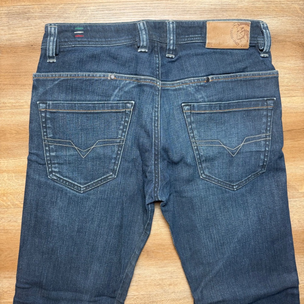 Diesel Paddom Jeans Mens 29x30 Blue Dark Wash Straight Leg Stretch Made in Italy - Picture 4 of 15